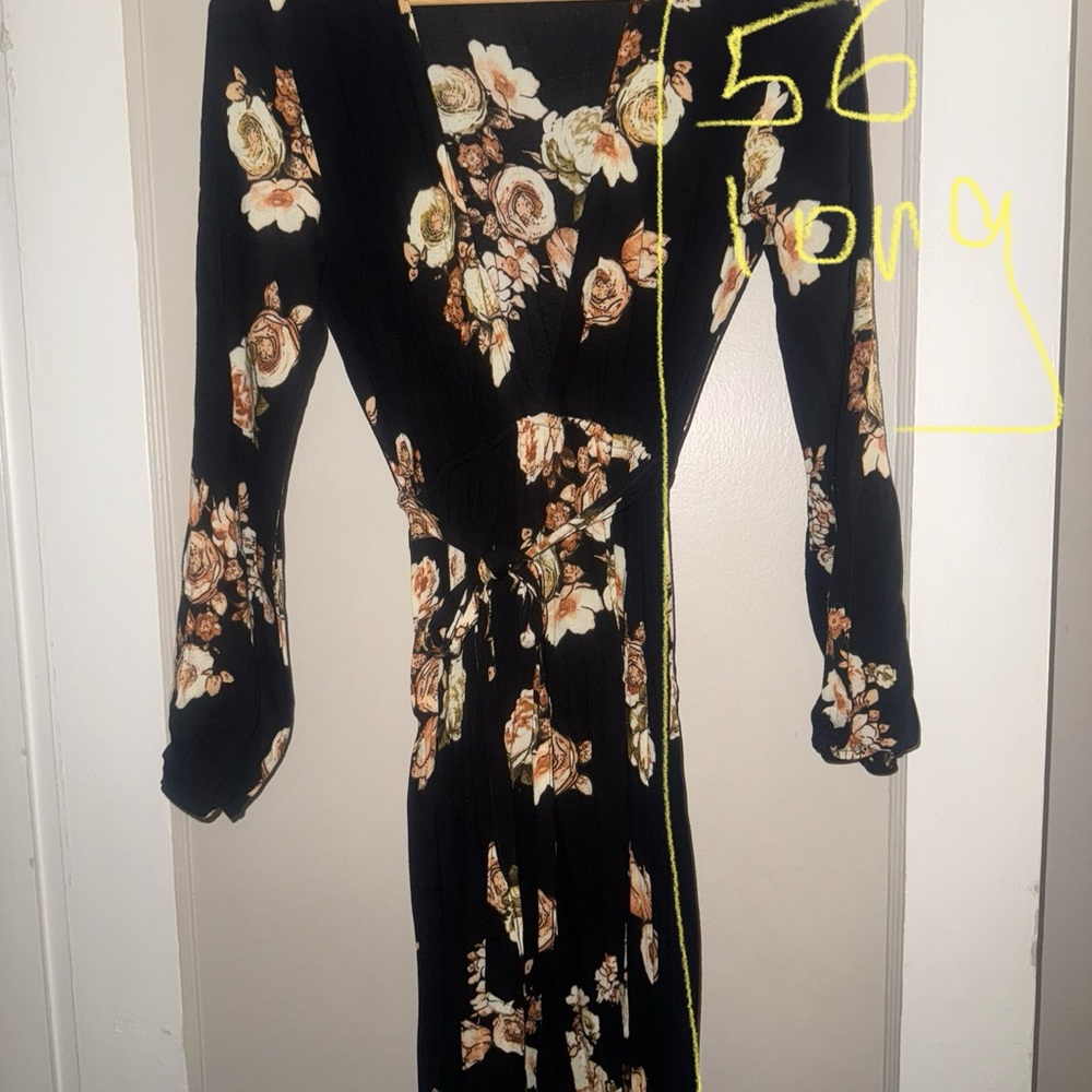 Elegant Floral Long Sleeve Dress